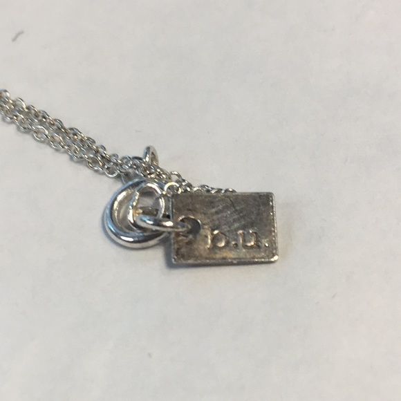 Silver delicate chain with FOREVER stamped ring & friends stamped disk pendants - Picture 6 of 6
